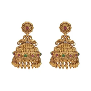 Kushal's Fashion Jewellery Antique Push Back Jhumkas, earring for Women, Best for Bridesmaids