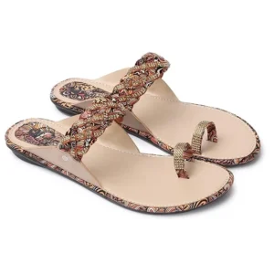 Ladies Hub Kolhapuri Women Stylish Ethnic Flat Sandals Slippers for Girls
